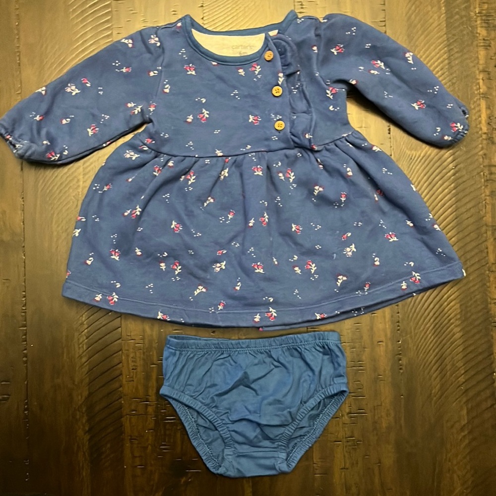 Carters Baby Girl Floral Dress with Bloomers (Size 6 Months)